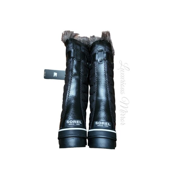 Sorel Tofino II Faux Fur Waterproof Lace Up Lined Boots Sz 7 Black Stone Women - Picture 6 of 10